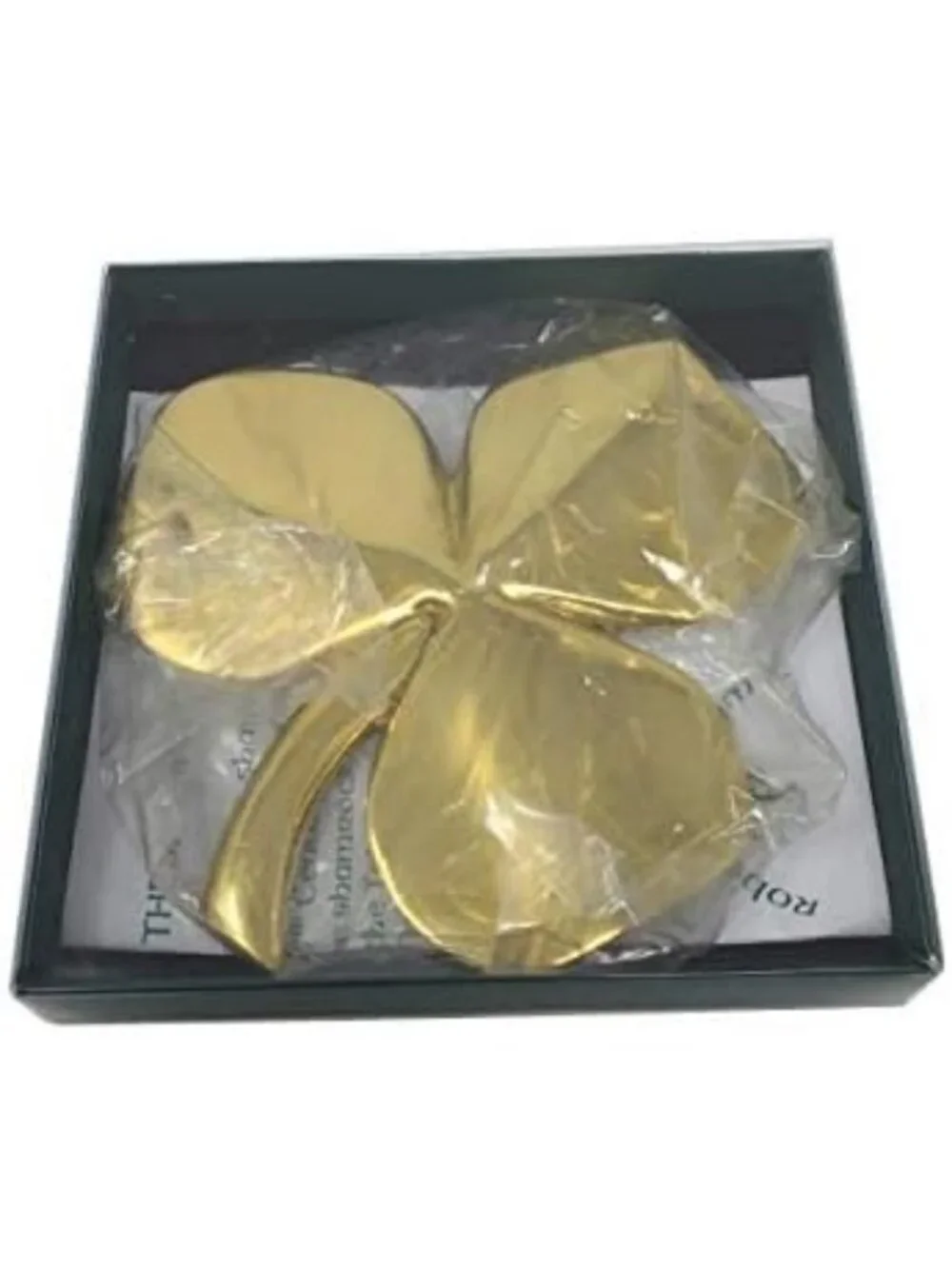 Brass Shamrock Wall Hanging - Good Luck Blessing Decor for Home or Office